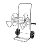 QuellQuest Hose Reel Cart, Garden Water Hose Carts Mobile Tools with Wheels, Heavy Duty Powder-Coated Steel Outdoor Planting with Storage Basket, for Garden, Yard, Lawn(200ft 2 Wheels)